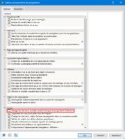 Boite de dialogue Options et paramètres du programme