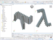Modèle d’analyse d’un monument en acier dans RFEM avec représentation détaillée de la structure porteuse.