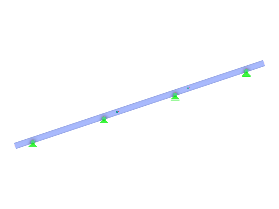 Ce diagramme illustre une poutre Gerber inclinée présentant une structure continue avec des articulations insérées, la première travée ne comportant pas d'articulation et les autres incluant des extrémités en porte-à-faux.