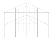 Grille 3D représentant un modèle structurel polygonal avec différents polygones et étages pour une analyse de construction polyvalente.