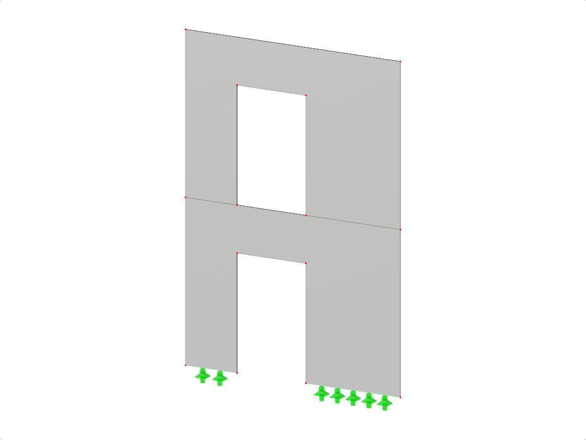 Murs empilés présentant un mur droit avec plusieurs ouvertures et un nombre variable d'étages.
