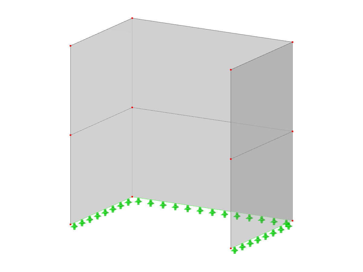 Calcul de structure d'un empilement de murs en forme de C avec un nombre variable d'étages. Accent sur l'intégrité architecturale et la distribution de charge.