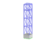 Illustration d'une cage d'ascenseur incluant les détails techniques de la salle des machines dans un contexte d'ingénierie structurelle.