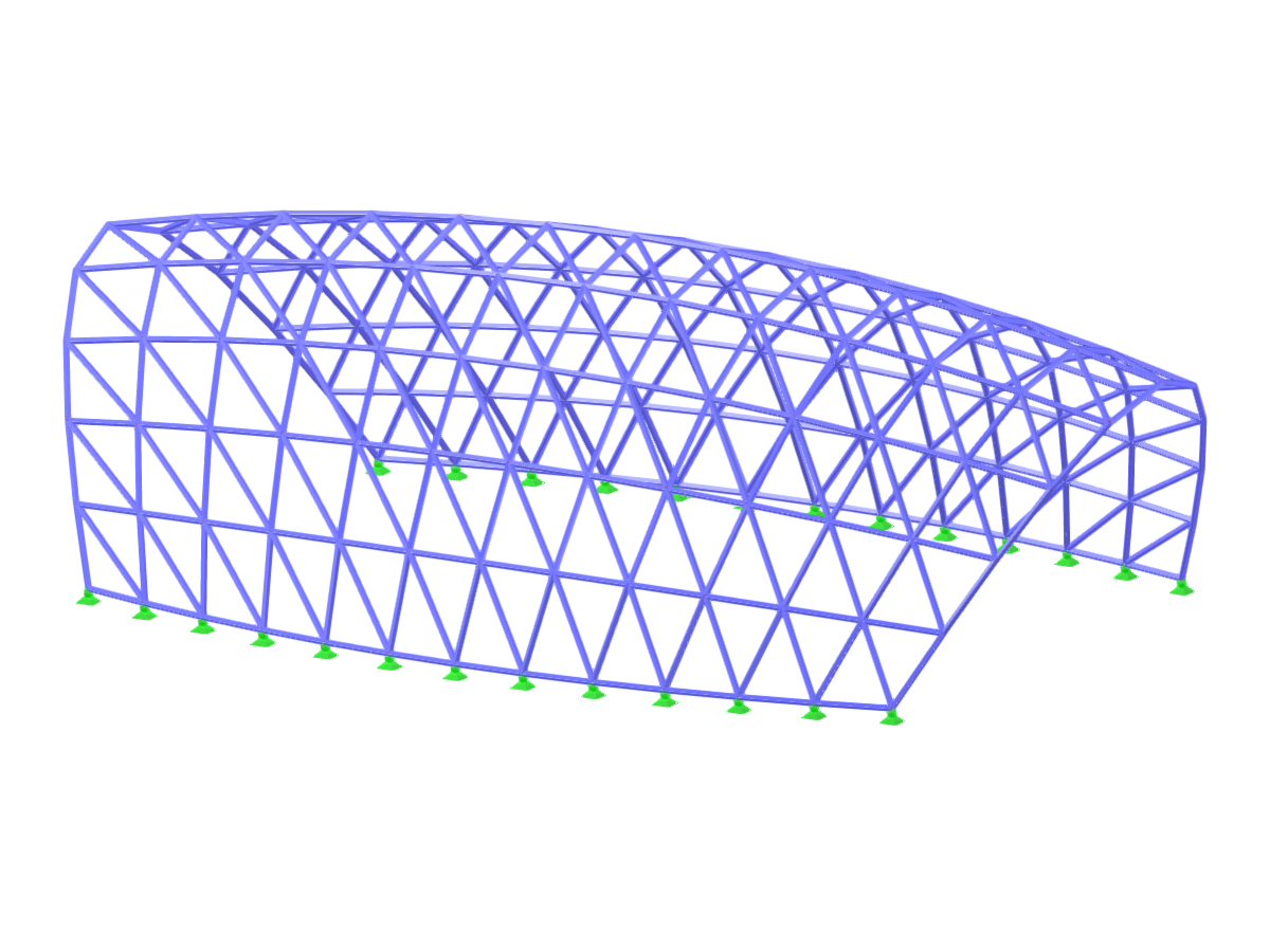 Un abri à courbe parabolique construit à l'aide d'une courbe à deux côtés, conçu avec des éléments structurels pour la stabilité et l'esthétique.