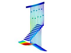 Animation des cas de charge sur le modèle de l’escalier B