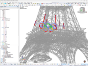 Déformations des anneaux olympiques de la tour Eiffel dans RFEM