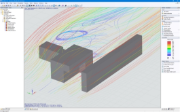 Simulazione dei flussi del vento nel programma "RWIND Simulation".