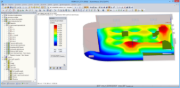 Visualizzazione grafica dei risultati in RFEM con deformazione nello stato II