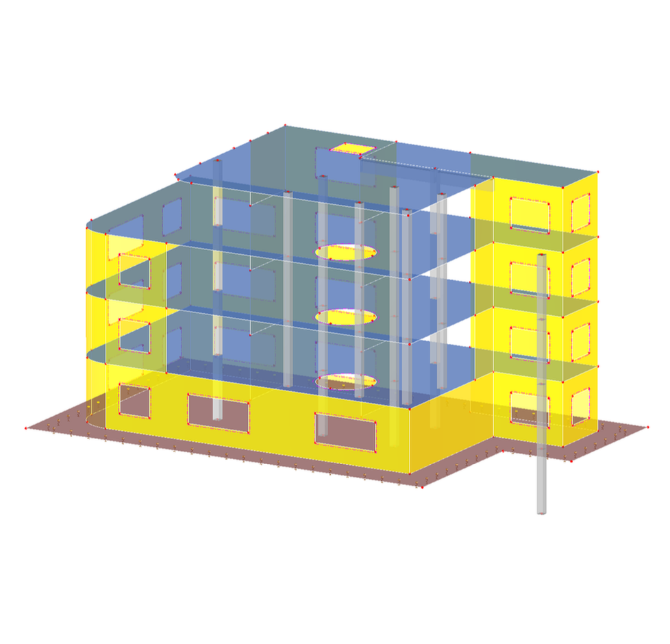 Modello 3D in cemento armato in RFEM