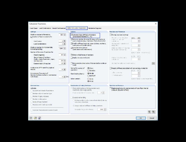 Considerando la deformazione di taglio in RFEM e RSTAB