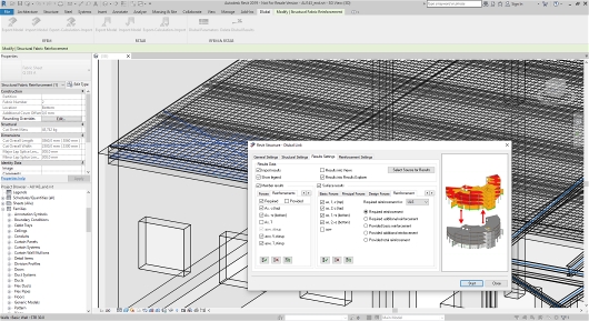 Armature di superficie 3D in Revit generate direttamente dai risultati di progetto in RFEM