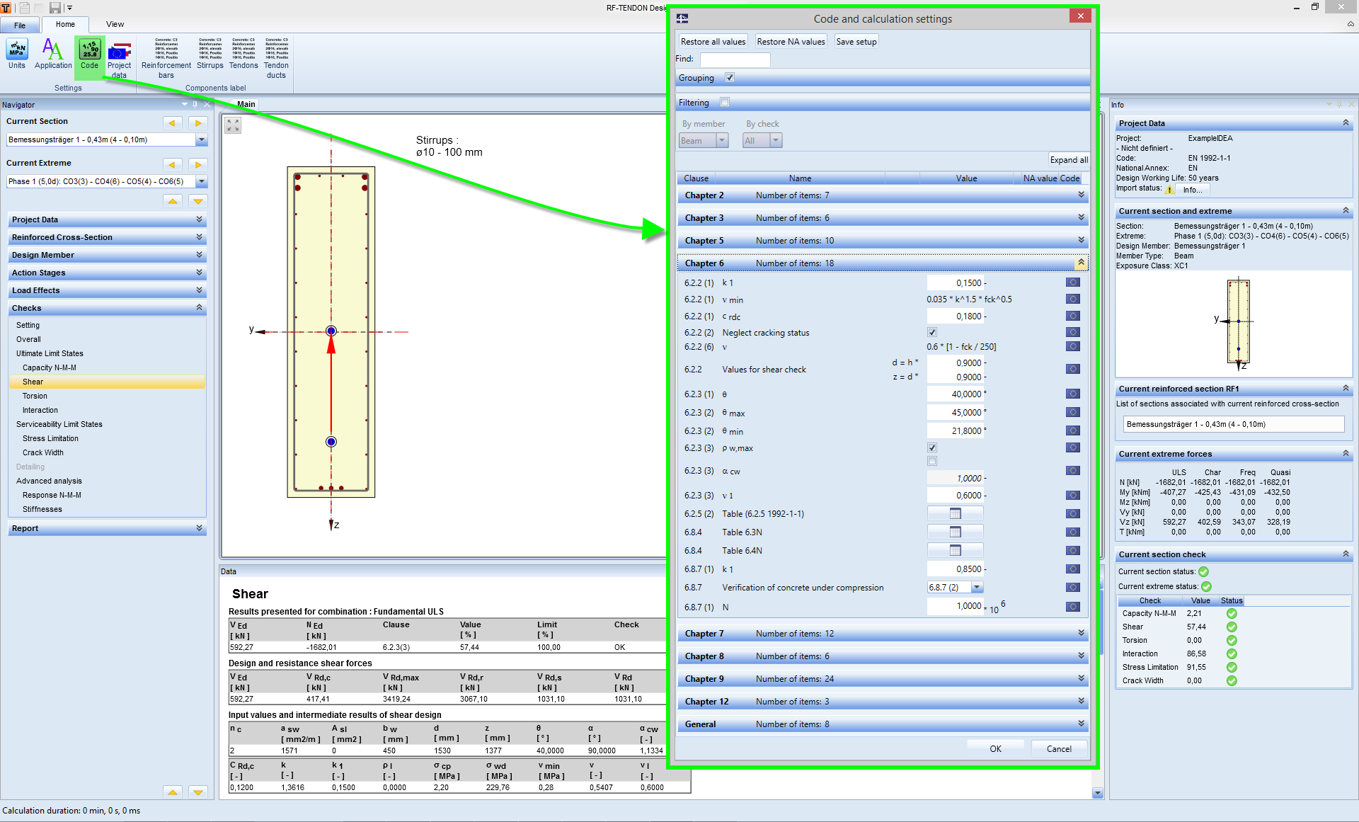 Impostazioni standard e di calcolo