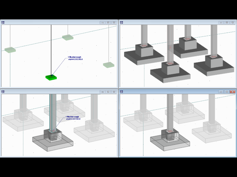 Visualizzazione delle dimensioni della fondazione