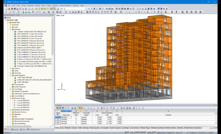 RFEM-Modell der Wohnanlage