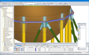 Particolare dettaglio dei controventi in RFEM