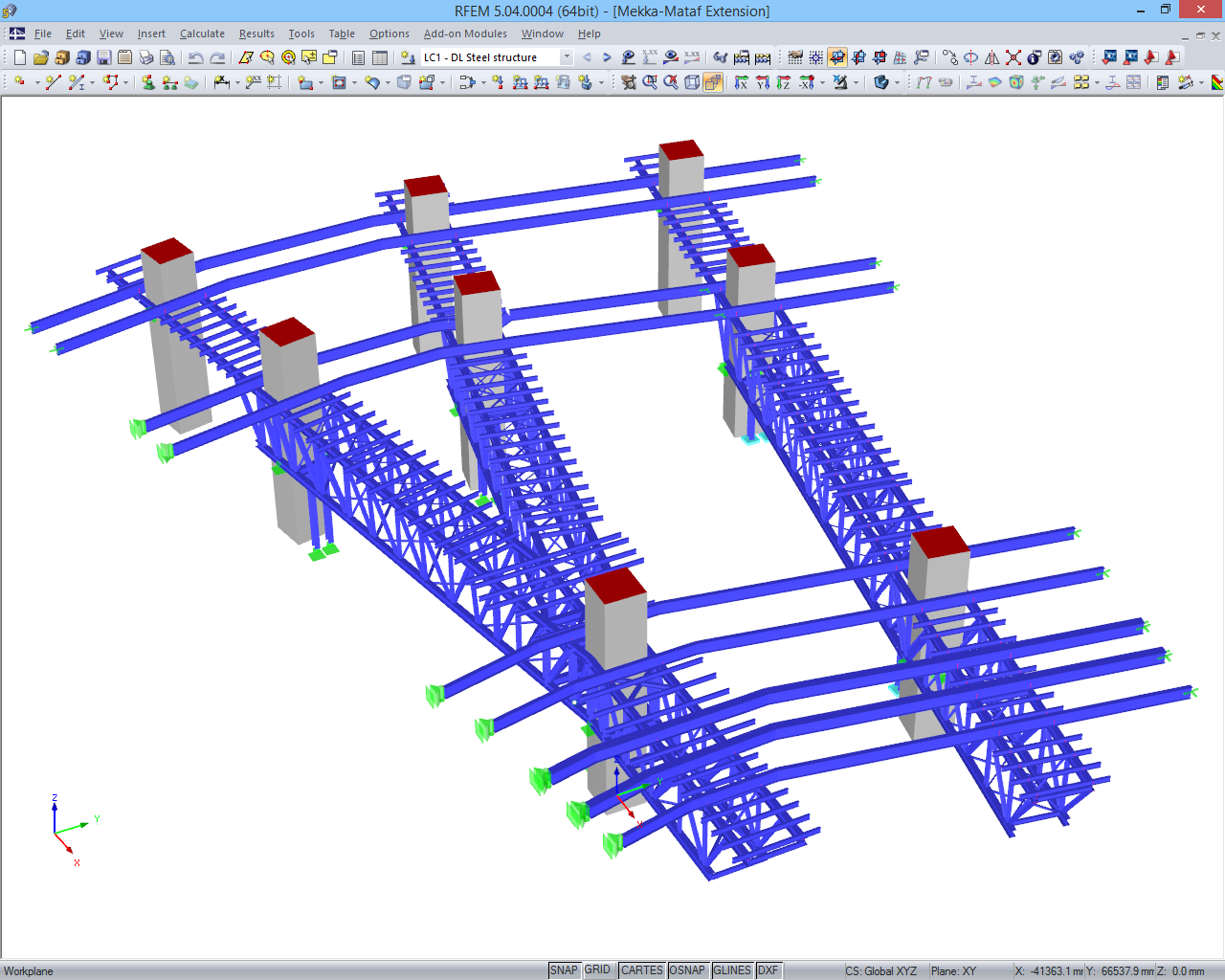 Modello di struttura di supporto in RFEM (© GHI)