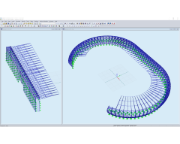 Modello 3D del VIP Box (sx) e dello stadio (destra) in RSTAB