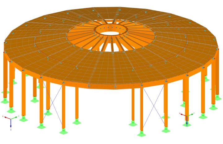 Modell des Pavillons in RFEM (© Ing. Šrůtek)