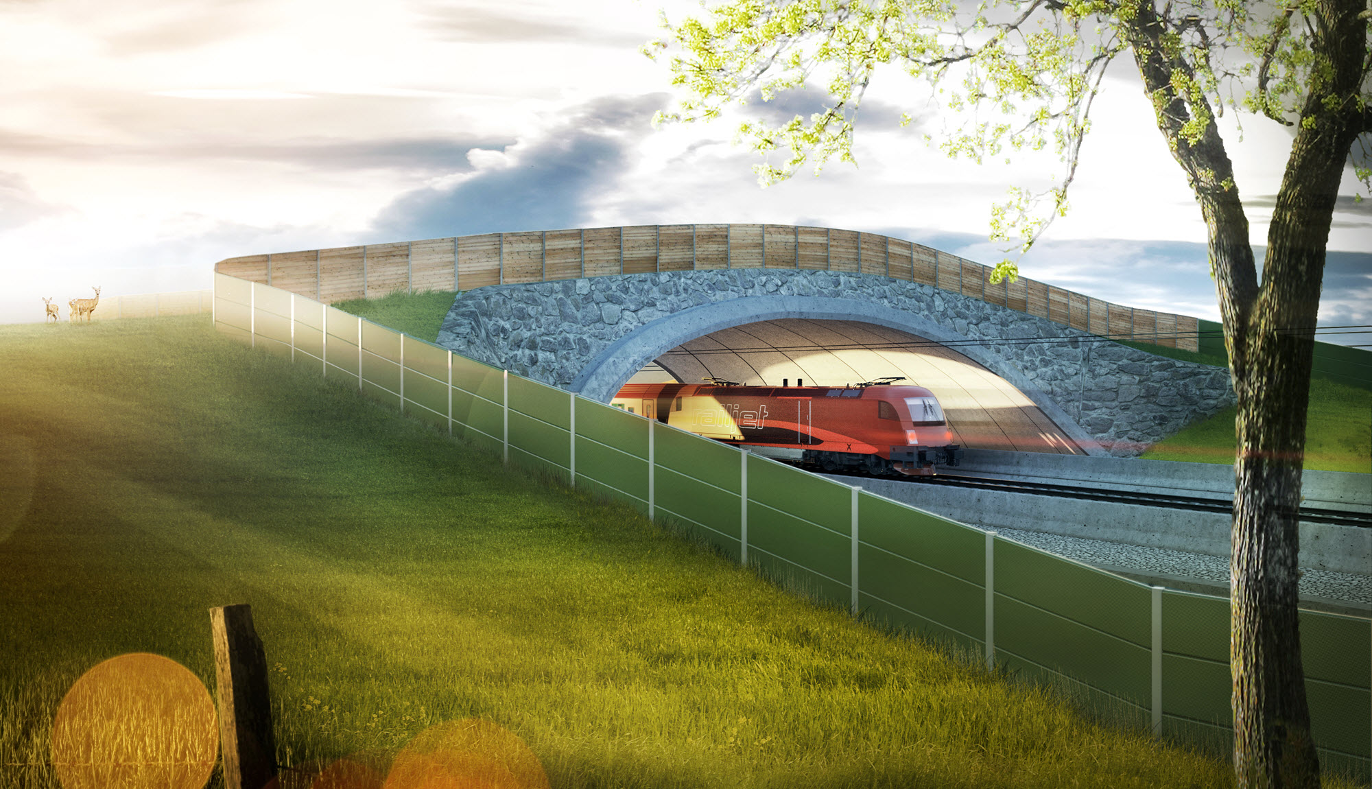 Visualizzazione di Wildlife Crossing AM2 (© Michael Sohm/TU Wien)