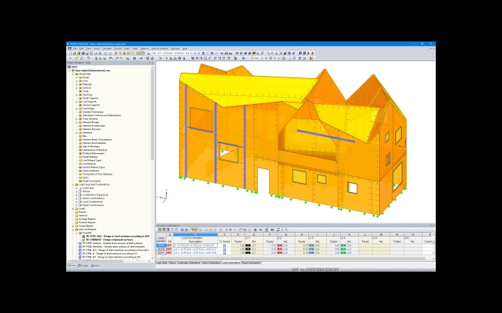 Modello 3D di Haus Gables in RFEM (© Fire Tower)