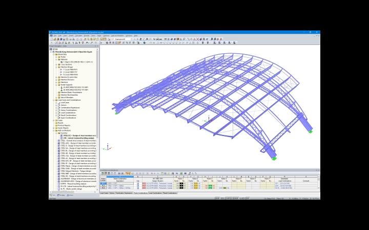 3D-Modell des Dachtragwerks in RSTAB (© Joachim Ingenieure)
