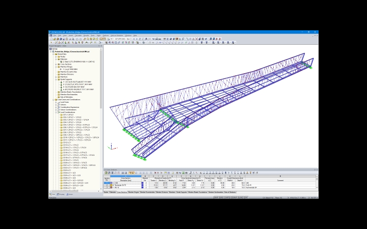 Modello 3D di un passaggio pedonale in RSTAB (© Konstrukt: ING GmbH)
