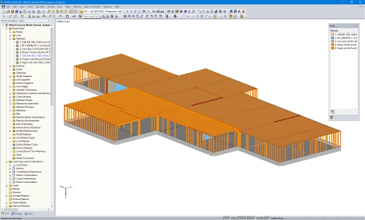Modello 3D dell'edificio della scuola materna in RFEM (© ARTEMIS INGENIEUR)