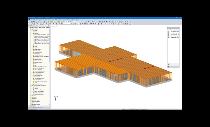 Modello 3D dell'edificio della scuola materna in RFEM (© ARTEMIS INGENIEUR)