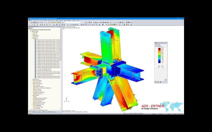 Collegamento con tensioni equivalenti in RFEM (© ADS-ERTNER BV)