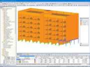Modello 3D dell'edificio residenziale in RFEM (© Egoin)
