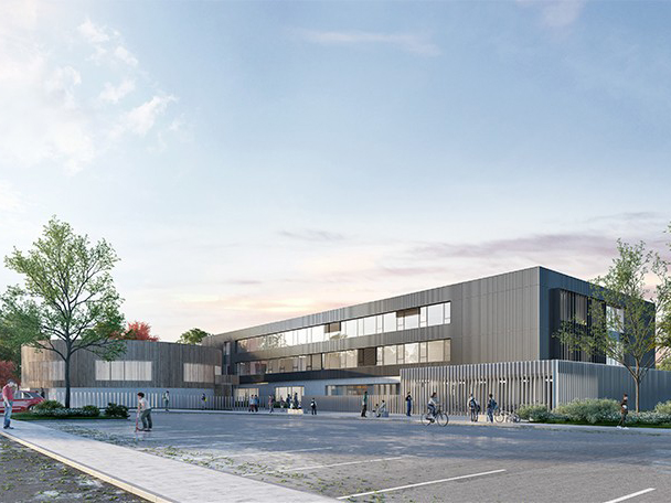 Vista architettonica del Marie Curie College a Fontoy, Francia (© KL Architectes - Bagard & Luron)