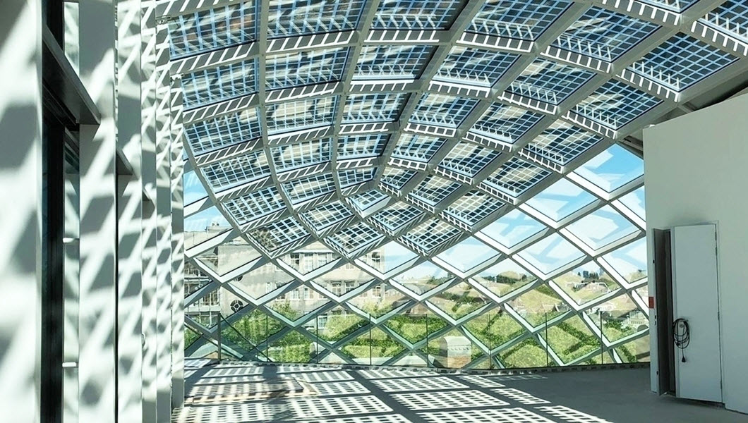 Cupola in acciaio-vetro, vista interna (© Octatube)