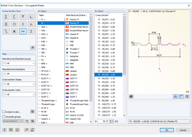Finestra "1.6 Armatura" in RF-CONCRETE Members