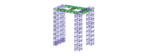 Modello 3D di ponteggio in RFEM (© PlusEight System AB)