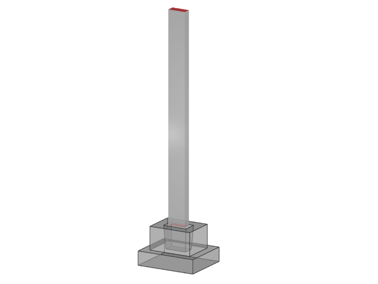 Colonna in cemento con fondazione a secchio