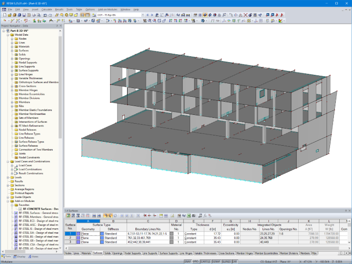 Componente B del centro del villaggio in RFEM (© Dipl.-Ing.Rainer Zangerle)