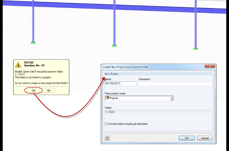 RFEM-Abfrage und Möglichkeit für Verknüpfung