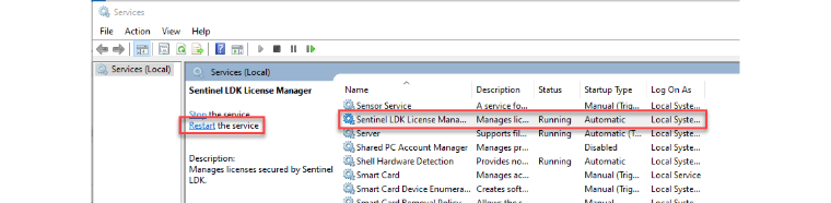 Servizio Sentinel LDK License Manager