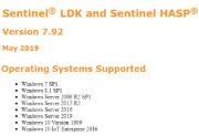 Sistemi operativi supportati Sentinel LDK 7.92