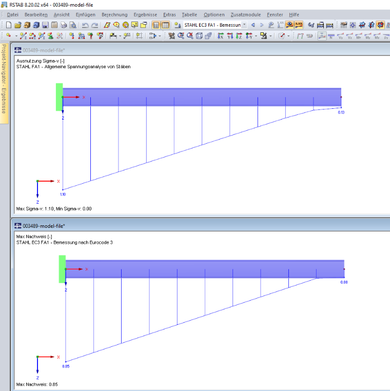 Rapporto di progetto in STEEL e STEEL EC3