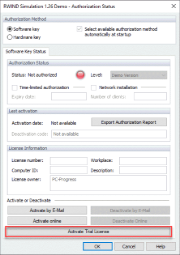 Attivazione licenza trial