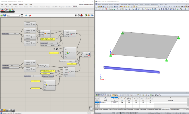 Export von Grasshopper nach RFEM