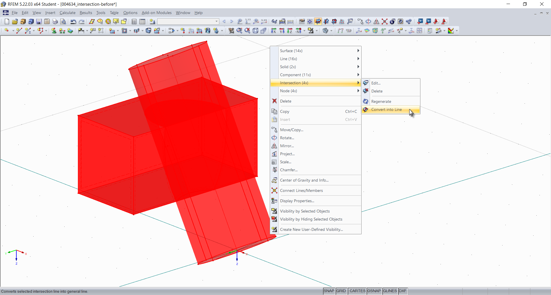 Converti intersezioni in linee