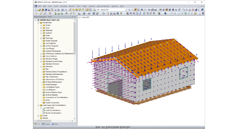 Caso di carico generato da RWIND Simulation