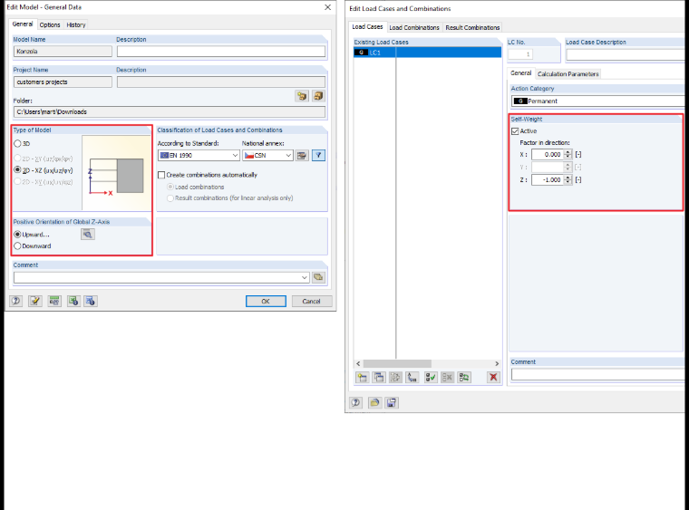 Per un modello 2D di una struttura verticale, si consiglia di utilizzare il tipo di modello 2D-XZ.