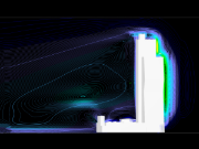 Torre AZ con rendering delle isolinee