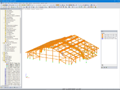 Modello 3D della struttura in legno in RFEM
