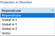 Selezione della direzione di proiezione