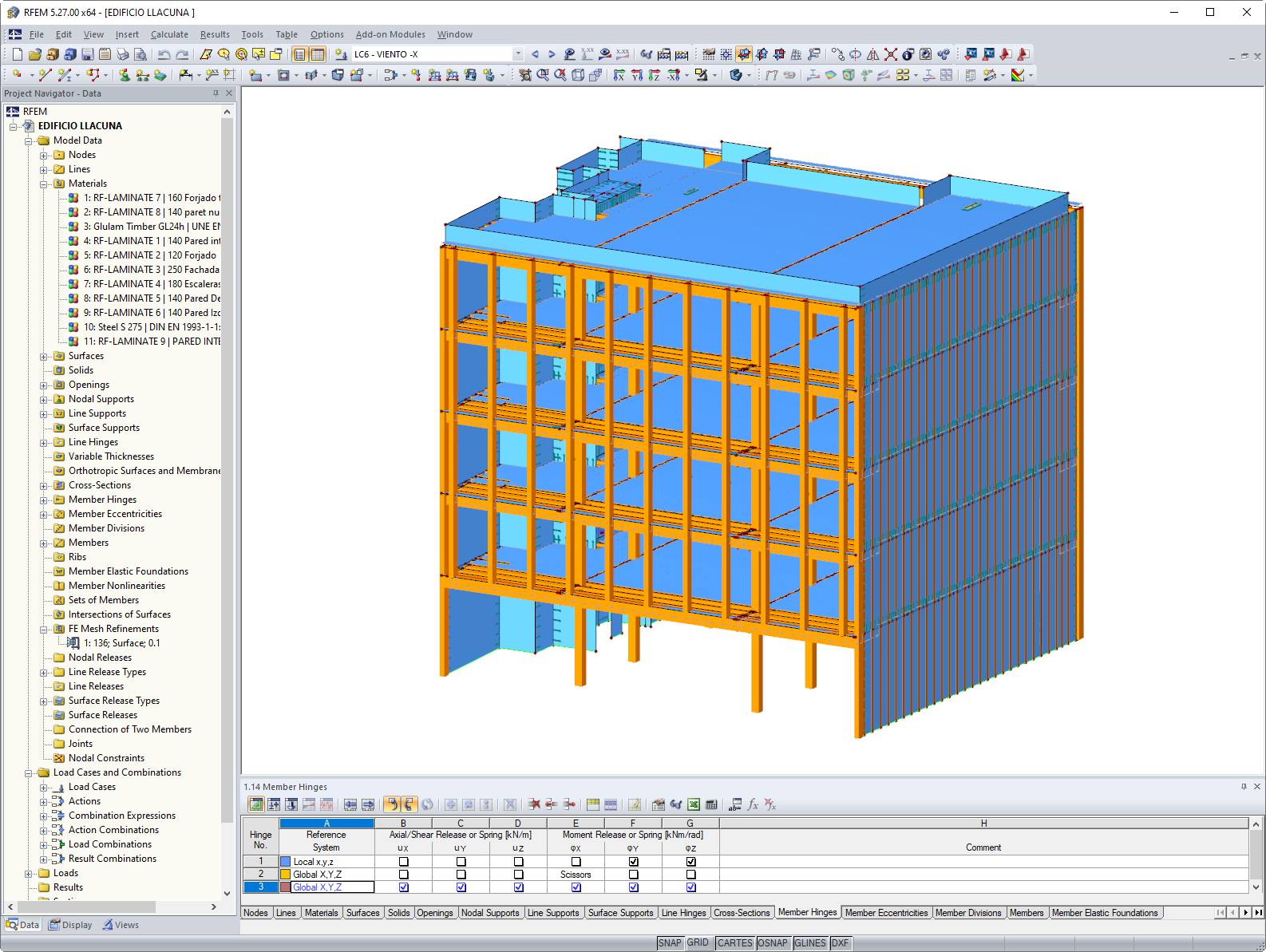 Modello dell'edificio per uffici in RFEM (© Estudi M103)