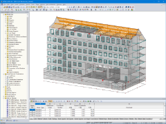Modello 3D della scuola professionale in RFEM (© Eggers Tragwerksplanung GmbH)